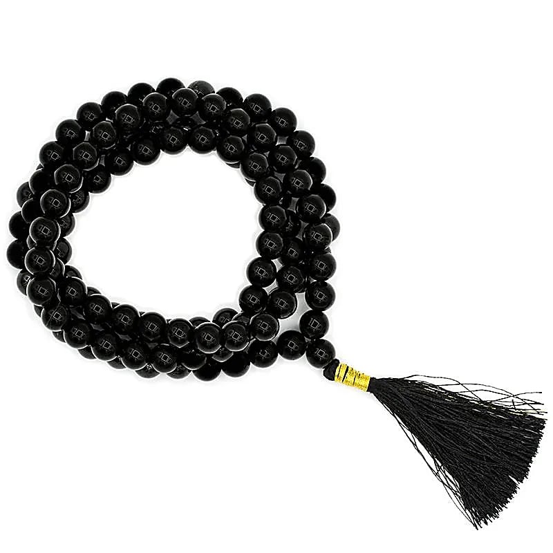 black tourmaline mala beads from river holistic